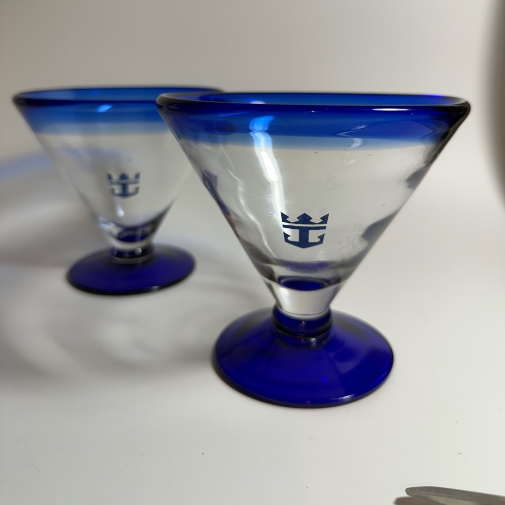 Royal Caribbean Cobalt Blue Martini Glasses Set of 2